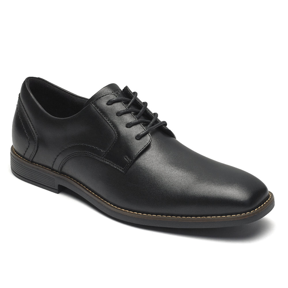 Rockport Singapore Mens Lace Up - Slayter Plain Toe Shoe Black - TL2891403